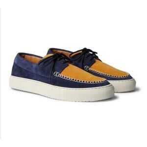 Mr. P Dennis Two-Tone Suede Boat Shoes Made in Italy Sz 6